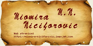 Miomira Nićiforović vizit kartica